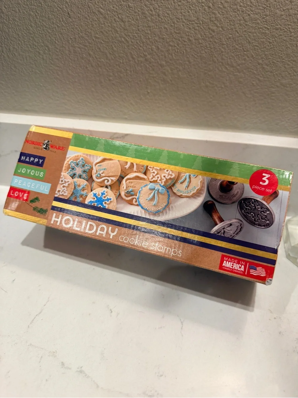 Nordic Ware Holiday Cookie Stamps 3 Pc Set Snowflake Tree Dove Made USA